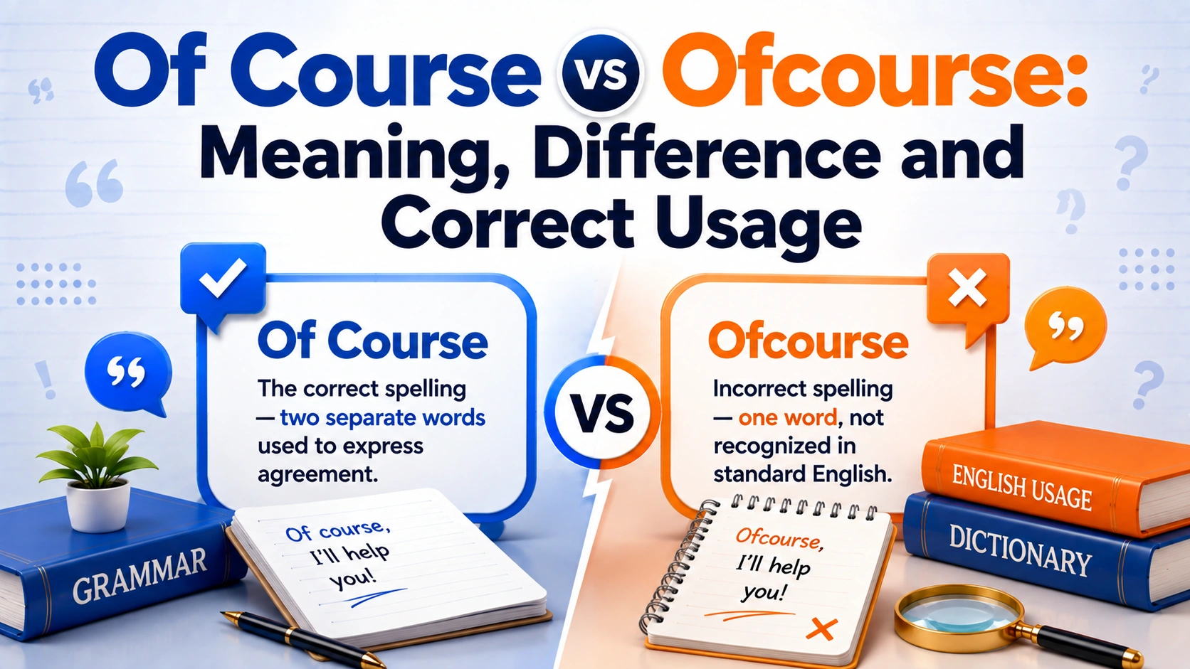 Of Course vs Ofcourse: Meaning, Difference and Correct Usage