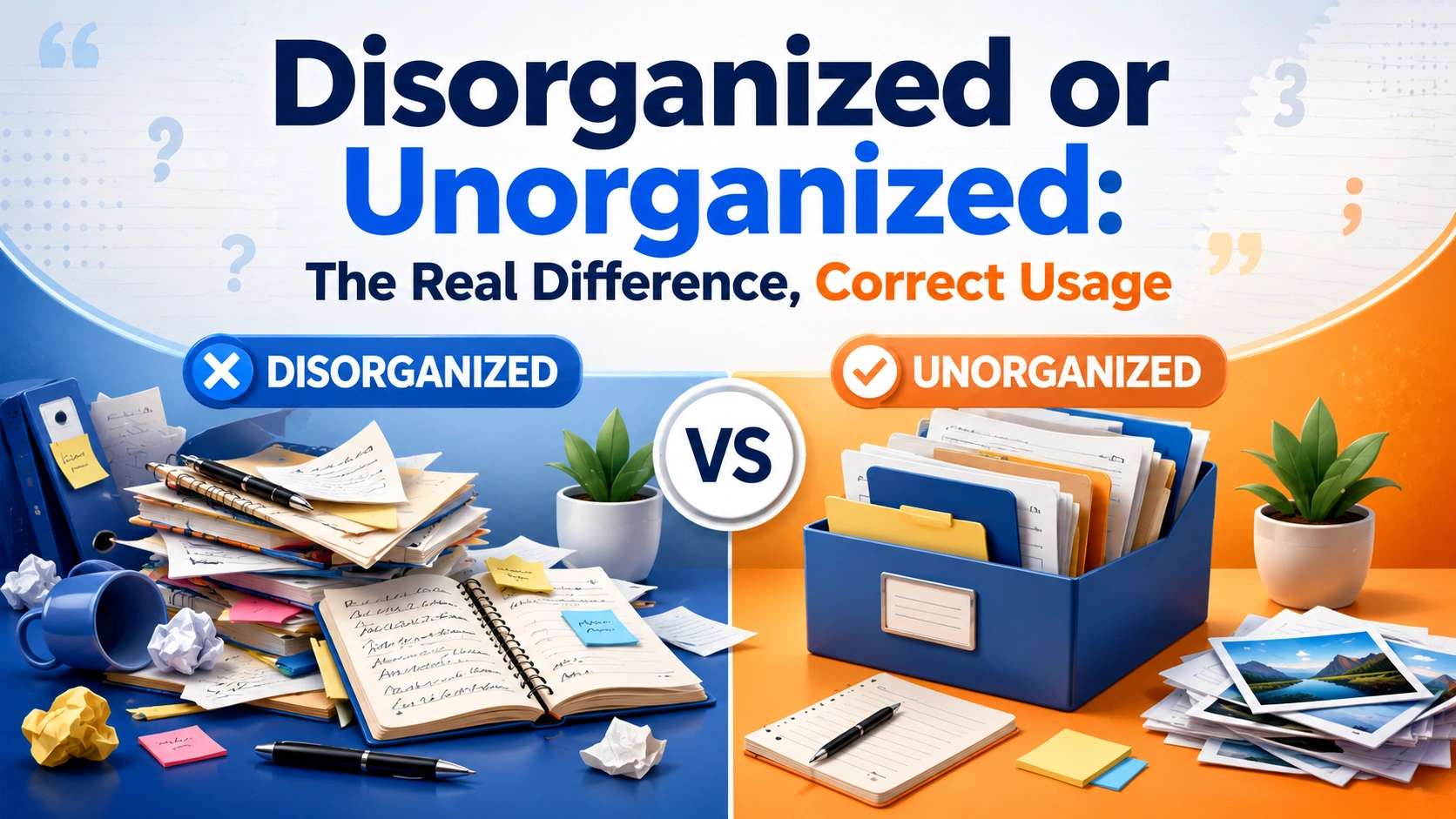 Disorganized or Unorganized: The Real Difference, Correct Usage