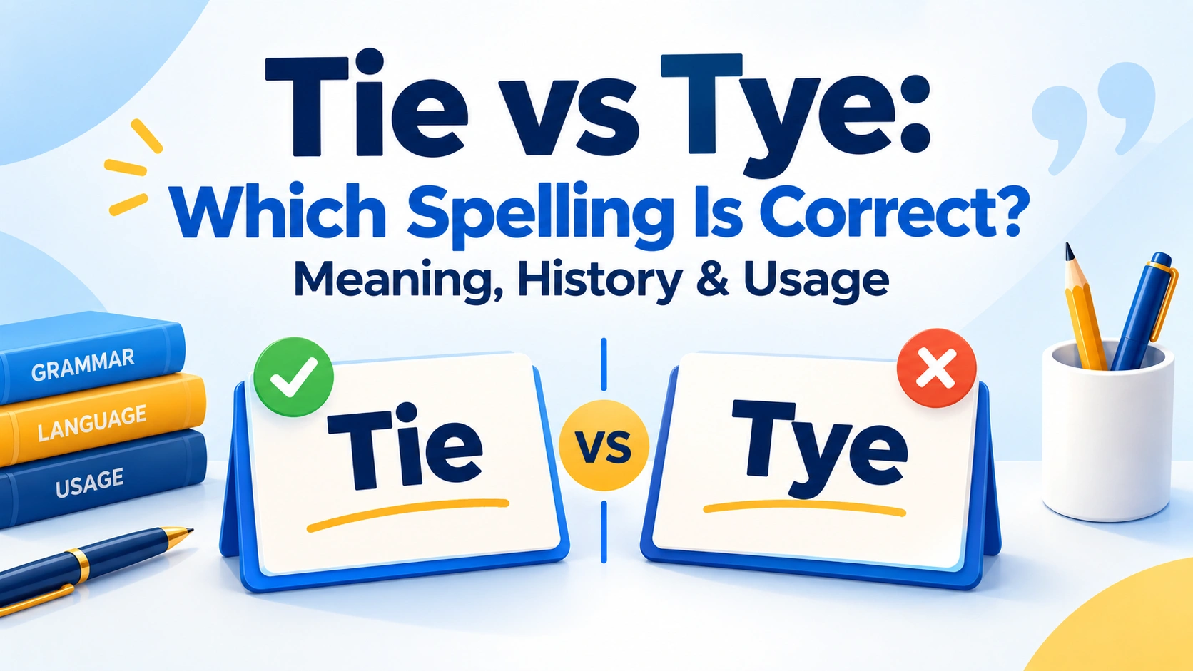 Tie vs Tye: Which Spelling Is Correct? Meaning, History & Usage