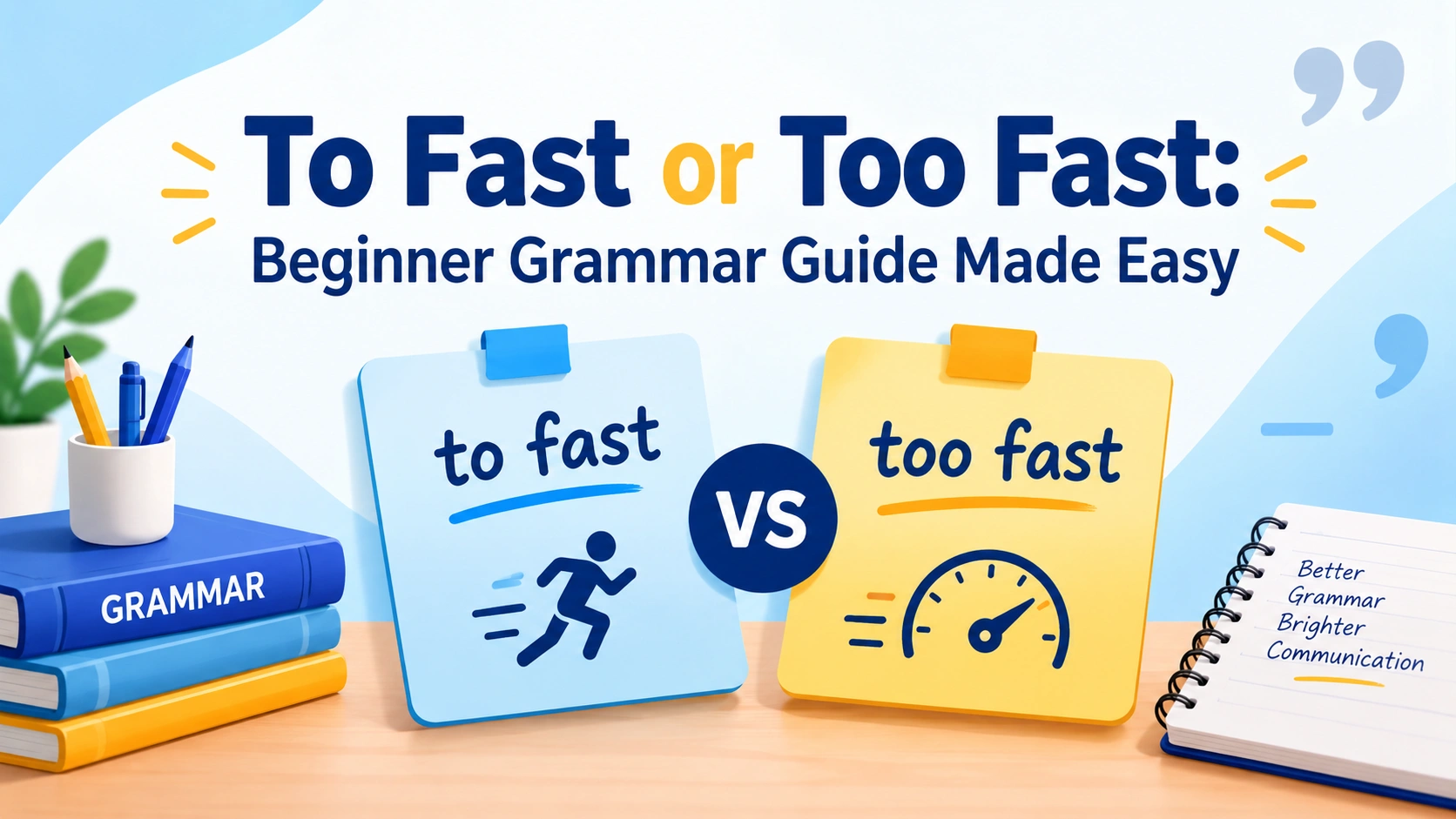 To Fast or Too Fast: Beginner Grammar Guide Made Easy