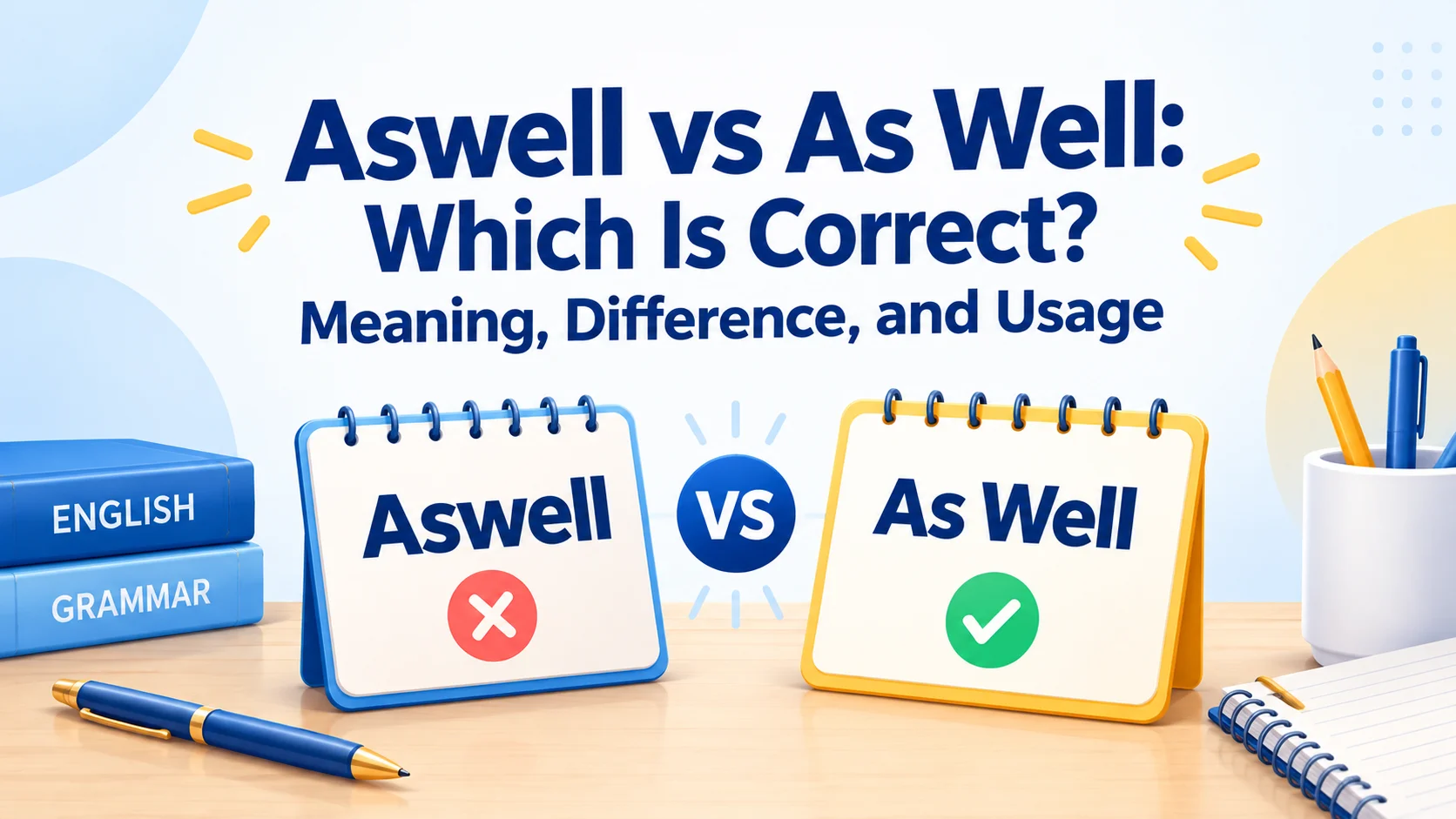 Aswell vs As Well: Which Is Correct? Meaning, Difference, and Usage