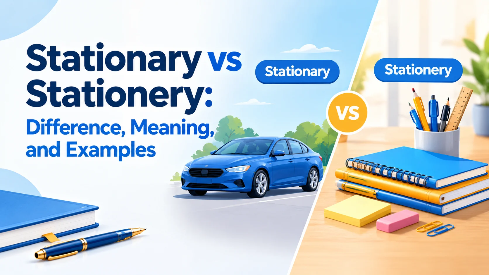 Stationary vs Stationery: Difference, Meaning, and Examples